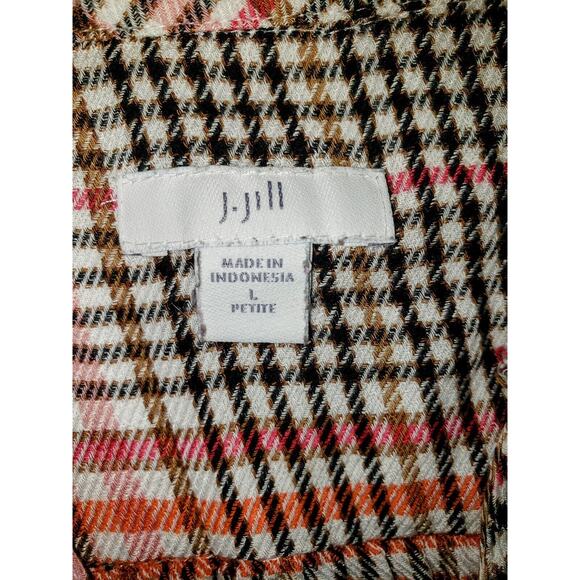 J.Jill Button Down Top Shirt Large Petite Large Ruffle Long Sleeve Soft - Picture 6 of 9